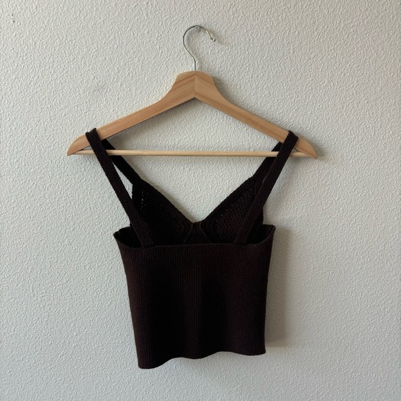 ISA boulder chocolate brown knit tank top - Picture 3 of 4
